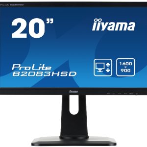 20” LCD iiyama ProLite B2083HSD-B1 – 5ms, 250cd/m2,1000:1, VGA, DVI, repro, pivot, výšk.nastav.